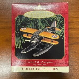 1999 Hallmark collector’s series #3 ornament Curtis’s R3C-2 seaplane airplane